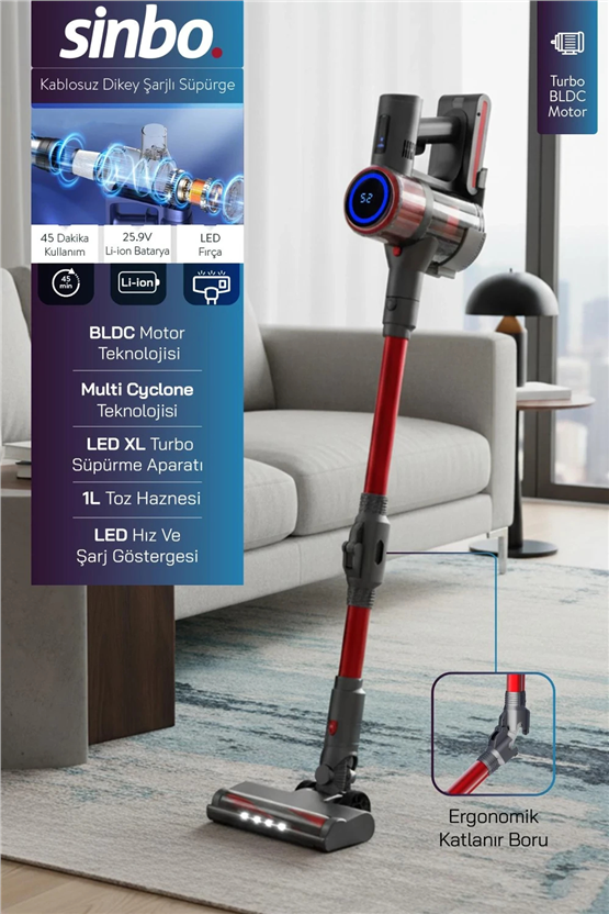 Bosch BCS711XXL Şarjlı Süpürge Unlimited 7 Beyaz