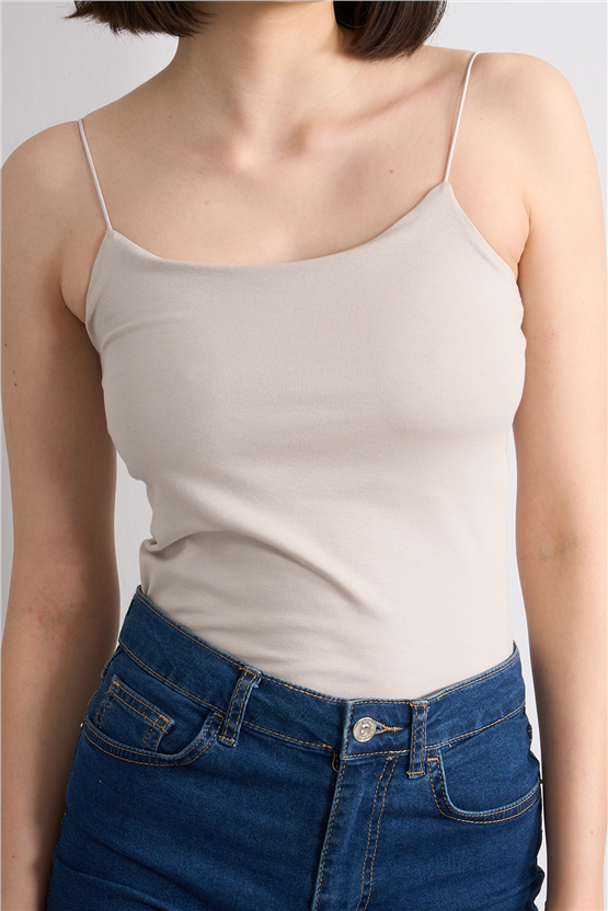 C.K Y26 8445 Fithit Byn Ip Askılı Penye Atlet Vizon