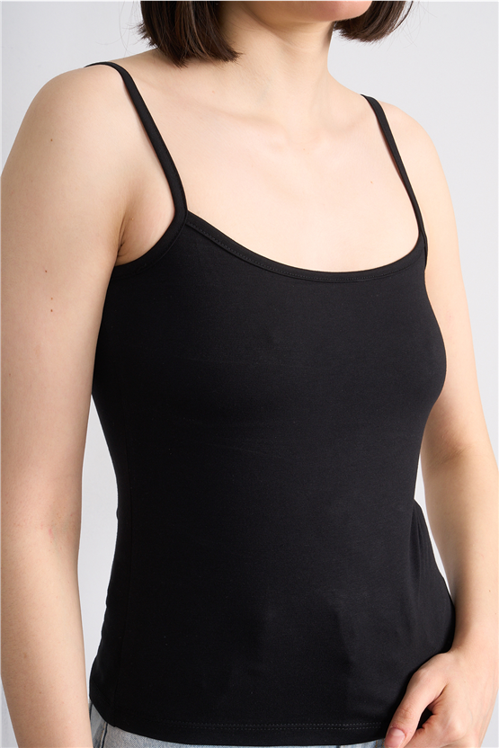 C.K Y26 8516 Fithit Byn Askılı Penye Atlet Siyah