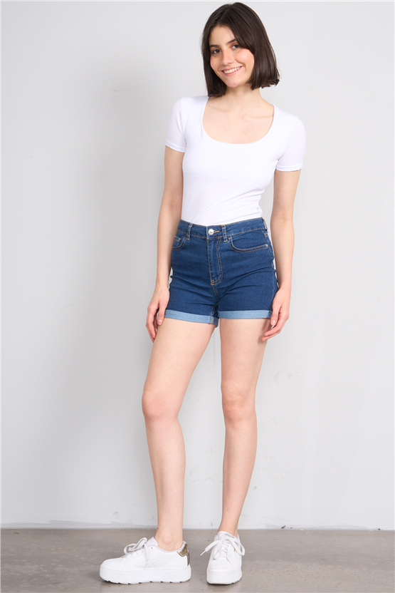 C.K Y26 8038 Pachie Byn U Yaka Basic T-shirt Beyaz