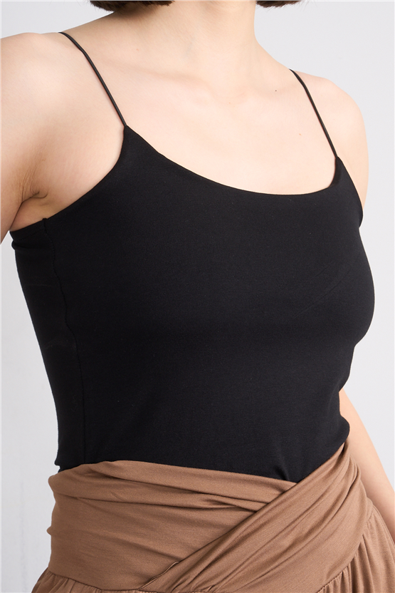 C.K Y26 8445 Fithit Byn Ip Askılı Penye Atlet Siyah