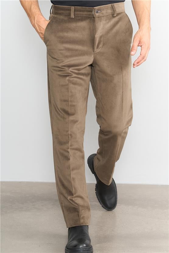 C.K 9246 Mnt Erkek Kadife Pantolon Camel No 3