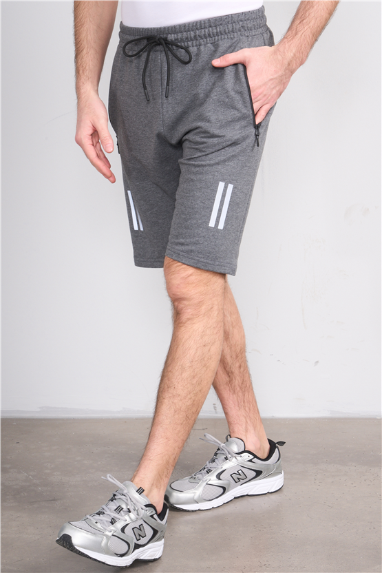 C.K Y26 1457 Mnt Antrasit Erkek Licrasız 2 İplik Short