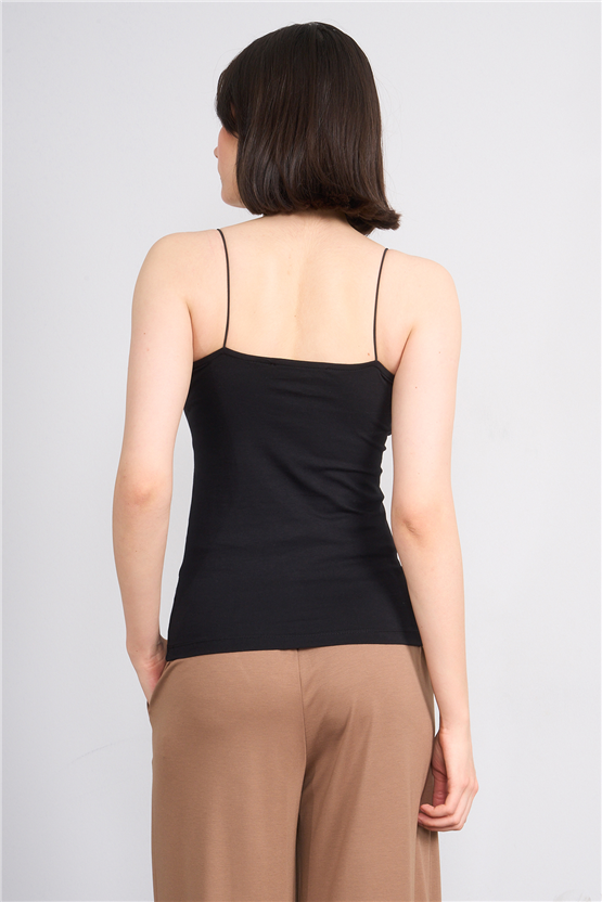 C.K Y26 8445 Fithit Byn Ip Askılı Penye Atlet Siyah