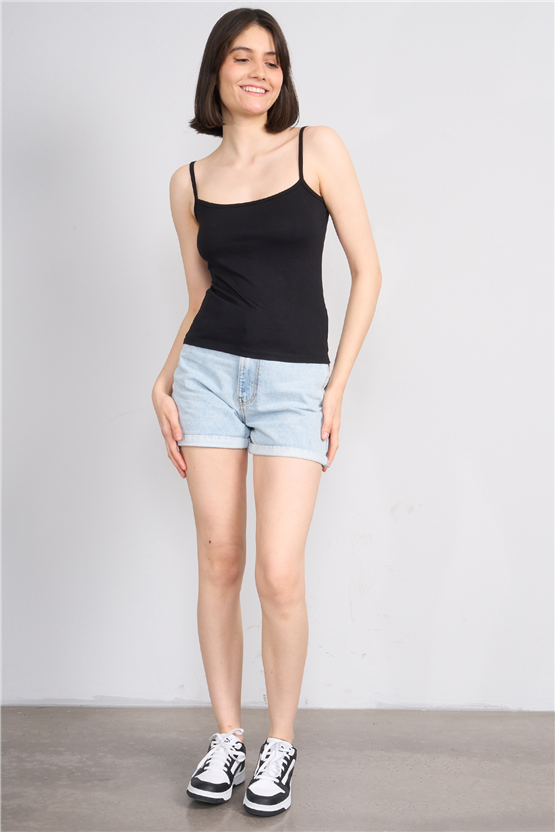 C.K Y26 8516 Fithit Byn Askılı Penye Atlet Siyah