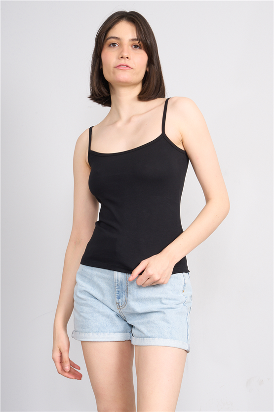 C.K Y26 8516 Fithit Byn Askılı Penye Atlet Siyah