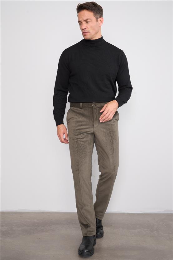 C.K 9247 Mentality Erkek Kadife Yan Cep Pantolon Haki No:5