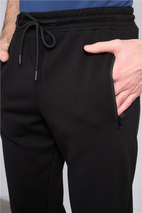 C.K Y26 1453 Mnt Siyah Erkek 3 İp Şardonsuz Eşofman Alt