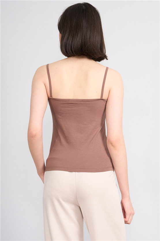 C.K Y26 8516 Fithit Byn Askılı Penye Atlet Kakao