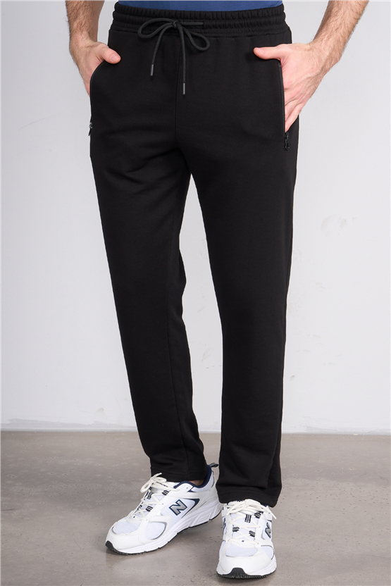 C.K Y26 1453 Mnt Siyah Erkek 3 İp Şardonsuz Eşofman Alt