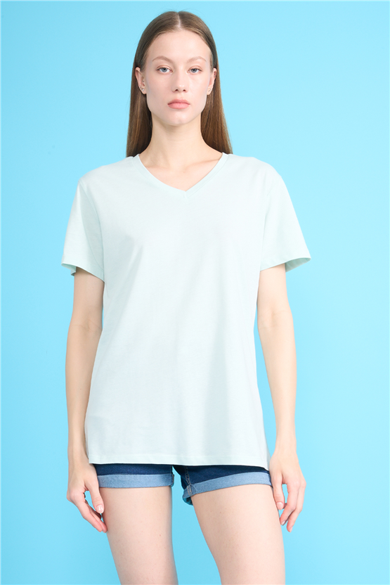 C.K Y26 3265 Fithit Byn V Yk. 30/1 Penye Basic Regular T-shirt Cagla
