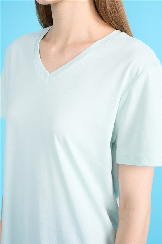 C.K Y26 3265 Fithit Byn V Yk. 30/1 Penye Basic Regular T-shirt Cagla