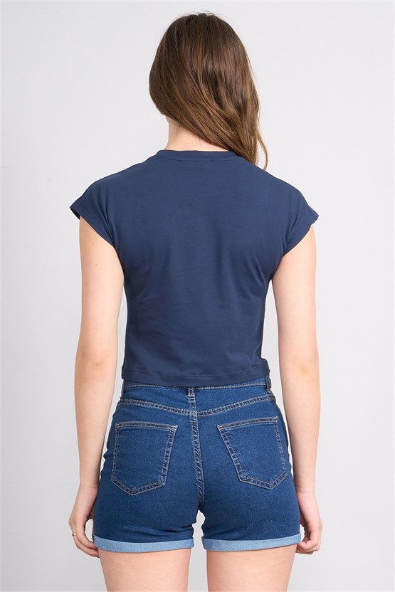 C.K Y26 3266 Fithit Byn B.Yk 30/1 Penye Crop T-shirt Laci