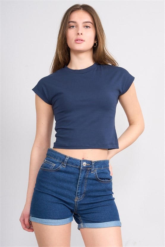 C.K Y26 3266 Fithit Byn B.Yk 30/1 Penye Crop T-shirt Laci
