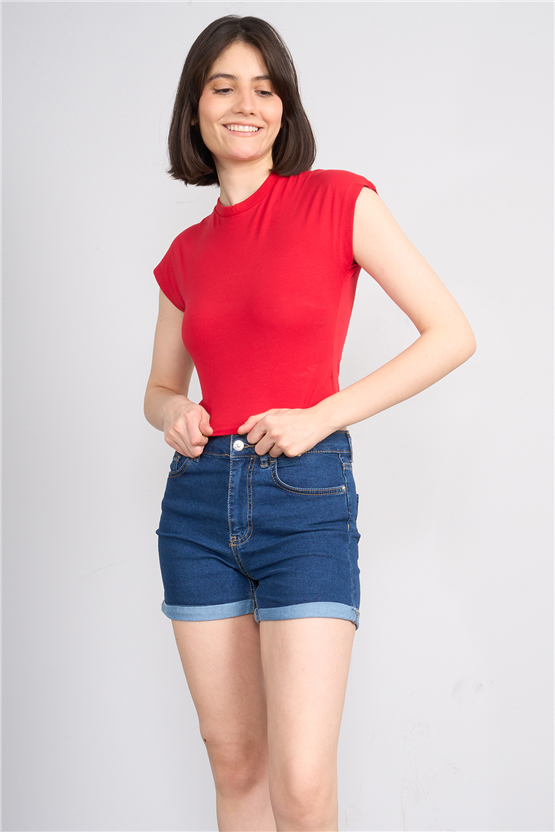 C.K Y26 3266 Fithit Byn B.Yk 30/1 Penye Crop T-shirt Nar Cıcegı