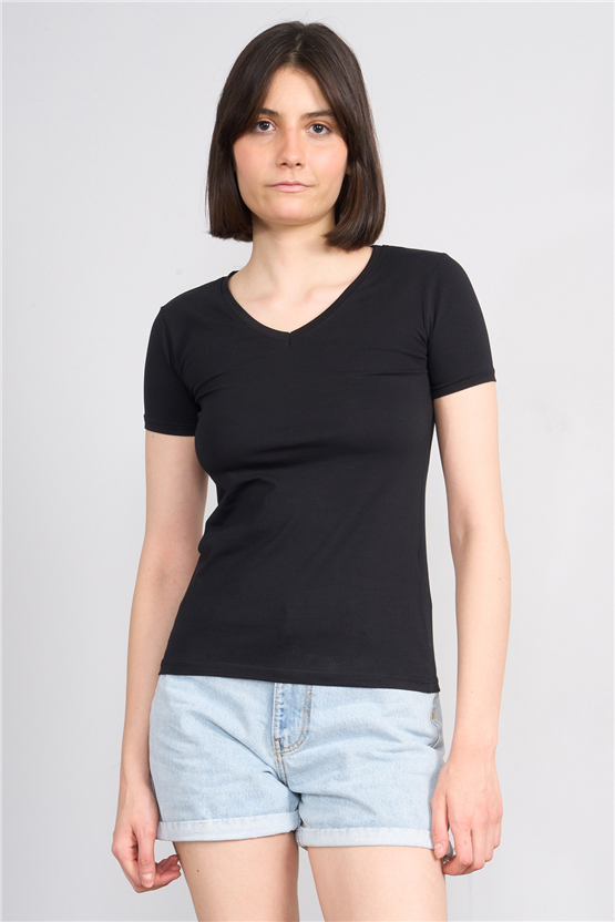 C.K Y26 8036 Pachie Byn V.Yk Basic T-shirt Siyah