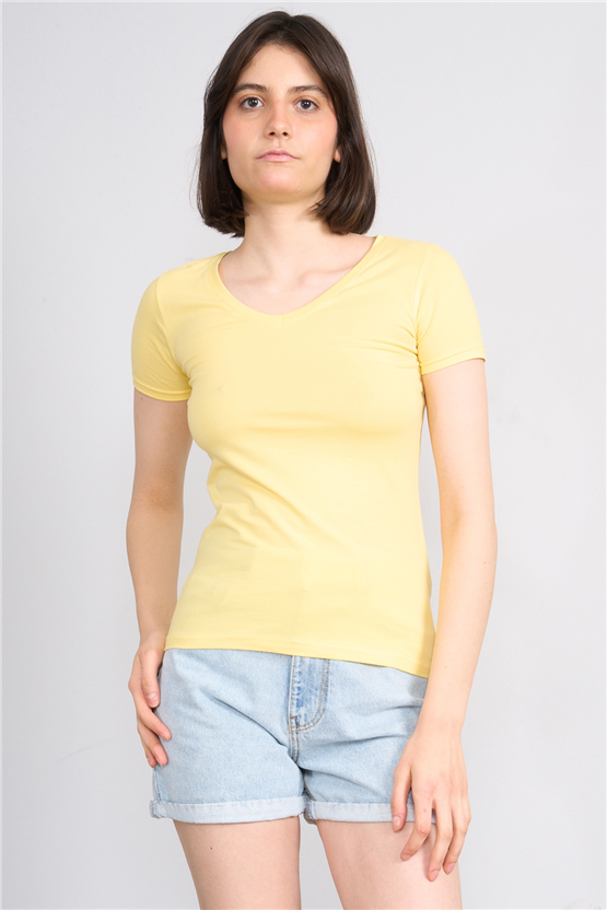 C.K Y26 8036 Pachie Byn V.Yk Basic T-shirt Sarı