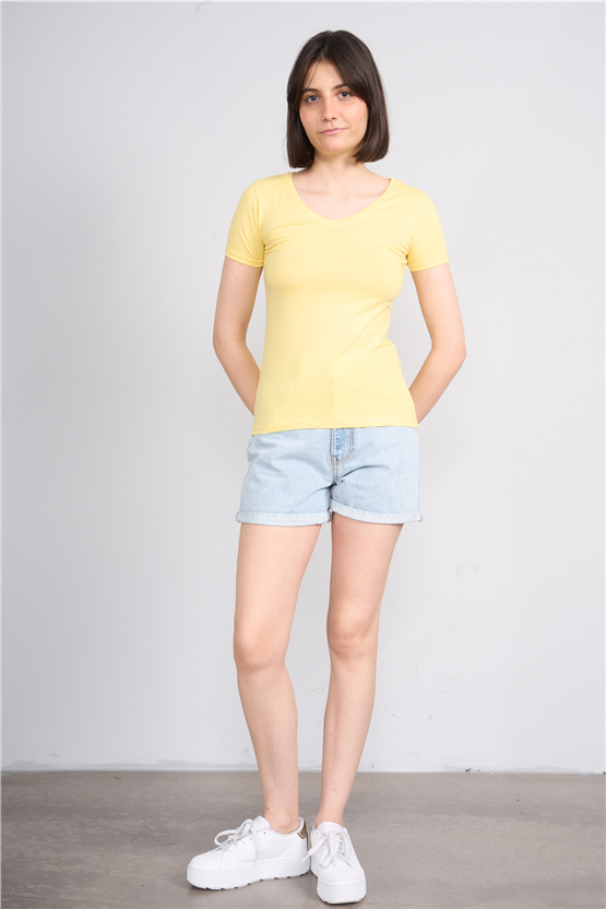 C.K Y26 8036 Pachie Byn V.Yk Basic T-shirt Sarı