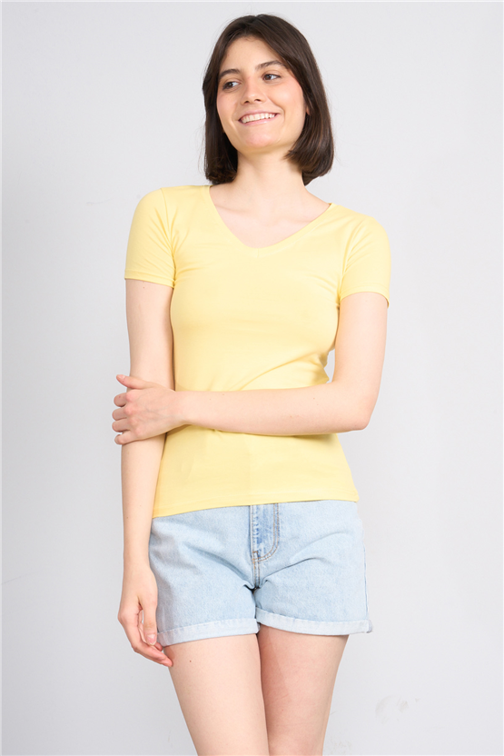 C.K Y26 8036 Pachie Byn V.Yk Basic T-shirt Sarı