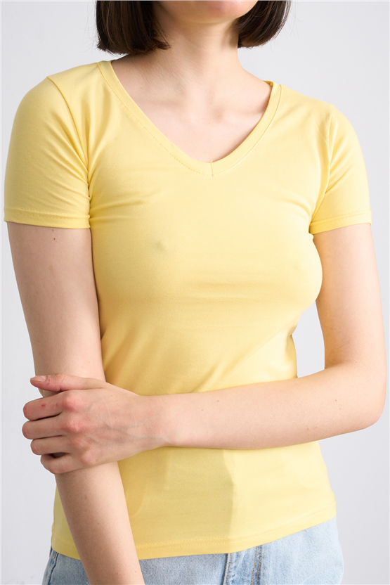 C.K Y26 8036 Pachie Byn V.Yk Basic T-shirt Sarı