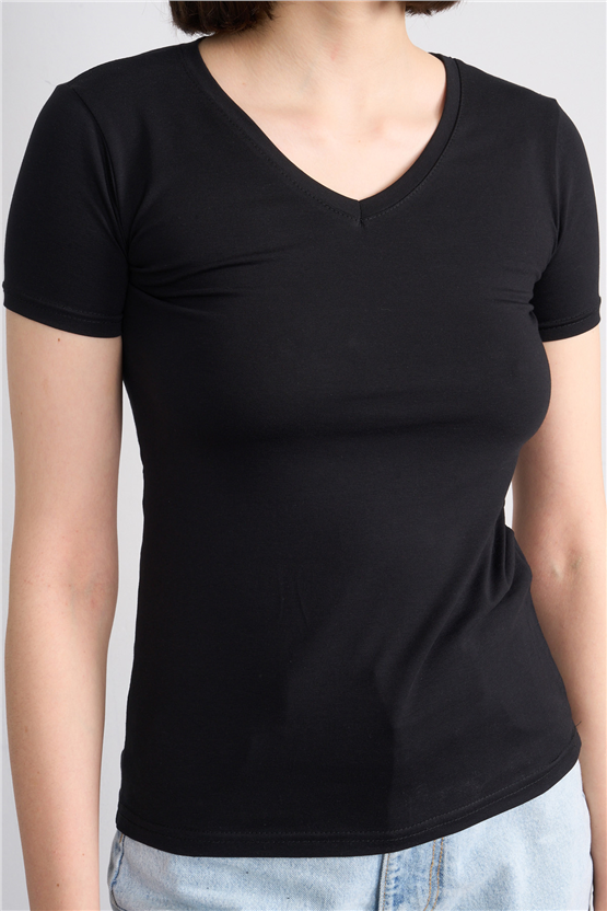 C.K Y26 8036 Pachie Byn V.Yk Basic T-shirt Siyah