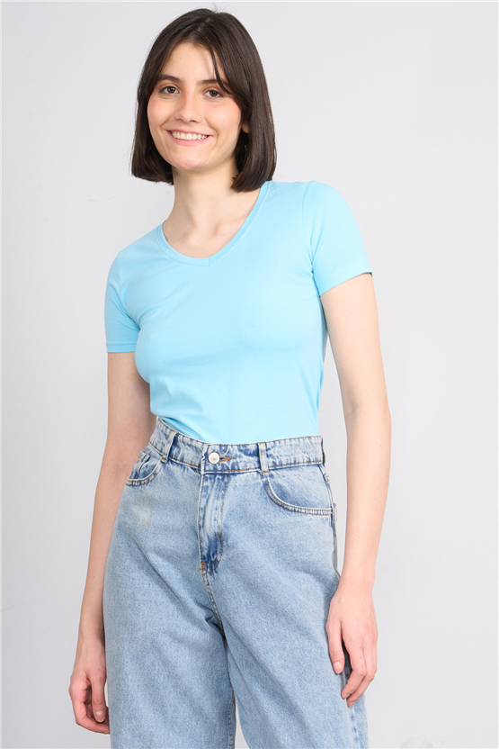 C.K Y26 8036 Pachie Byn V.Yk Basic T-shirt Mavi