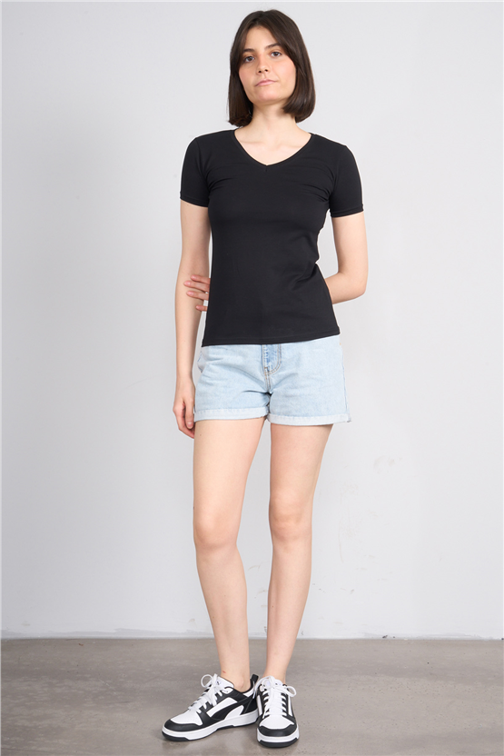 C.K Y26 8036 Pachie Byn V.Yk Basic T-shirt Siyah