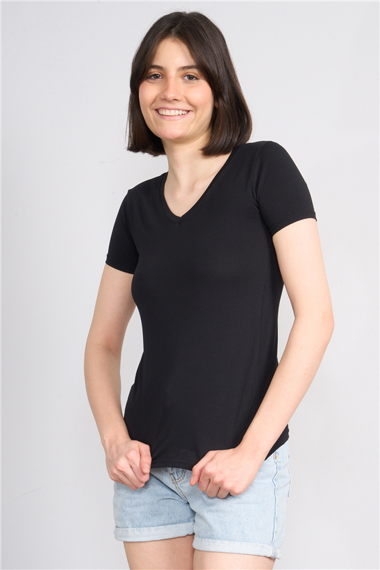 C.K Y26 8036 Pachie Byn V.Yk Basic T-shirt Siyah