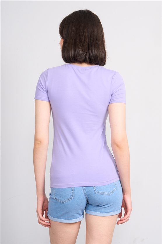 C.K Y26 8036 Pachie Byn V.Yk Basic T-shirt Mor