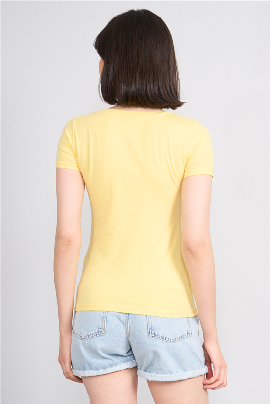 C.K Y26 8036 Pachie Byn V.Yk Basic T-shirt Sarı