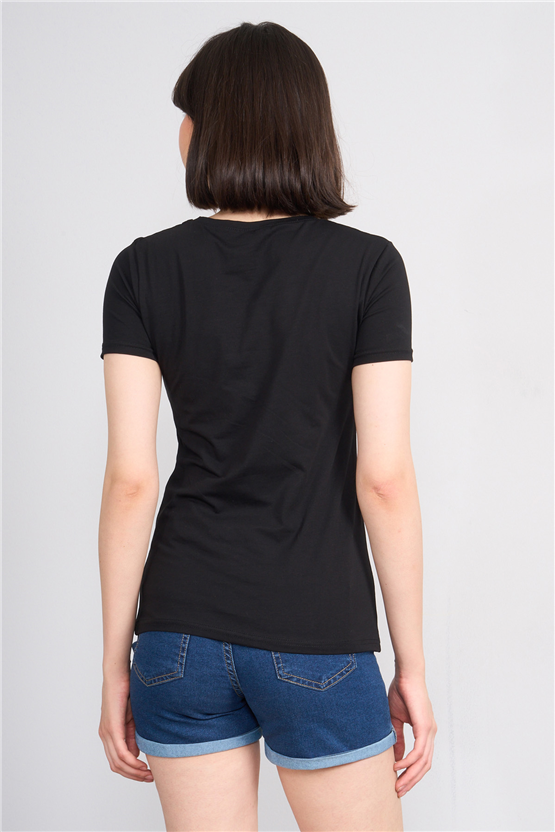 C.K Y26 8037 Pachie Byn B.Yk Basic T-shirt Siyah
