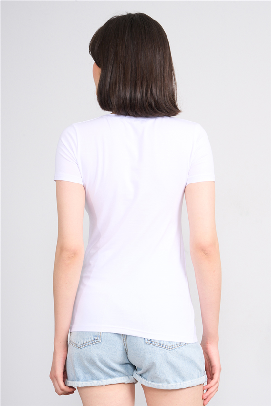 C.K Y26 8037 Pachie Byn B.Yk Basic T-shirt Beyaz