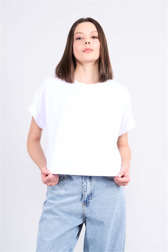 C.K Y26 8382 Fithit Byn B.Yk 30/1 Penye Oversıze T-shirt Beyaz