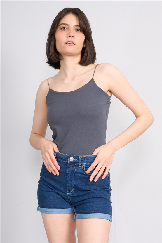 C.K Y26 8445 Fithit Byn Ip Askılı Penye Atlet K.Gri