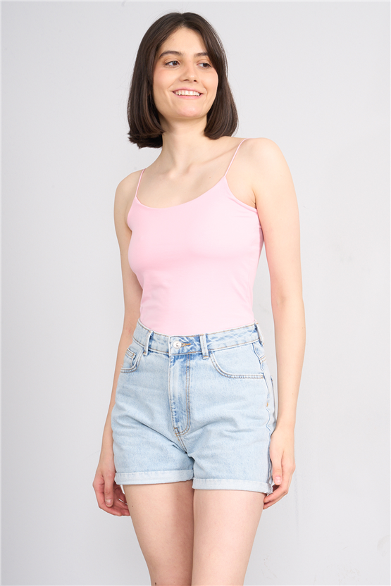 C.K Y26 8445 Fithit Byn Ip Askılı Penye Atlet A.Pembe