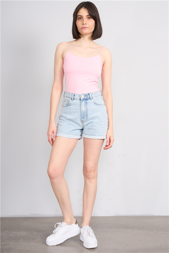 C.K Y26 8445 Fithit Byn Ip Askılı Penye Atlet A.Pembe