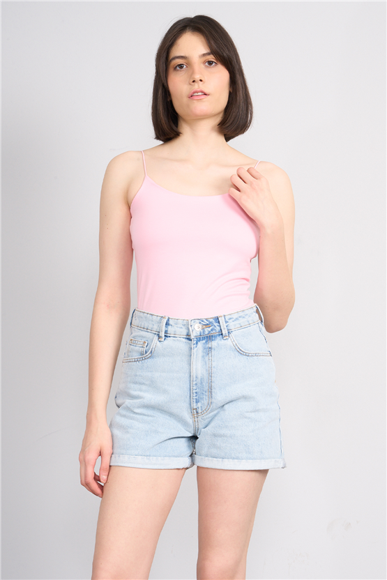 C.K Y26 8445 Fithit Byn Ip Askılı Penye Atlet A.Pembe