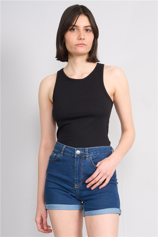 C.K Y26 8450 Fithit Byn B.Yk Kalın Askılı Rambo Atlet Siyah