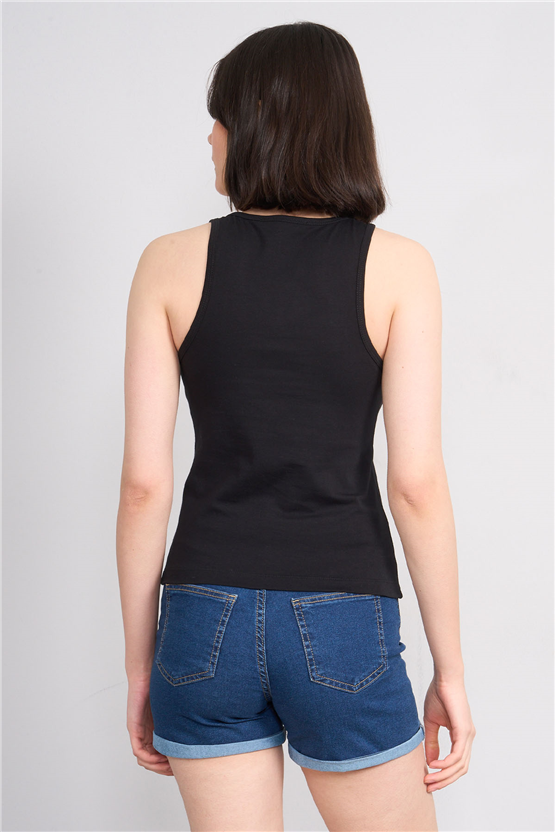 C.K Y26 8450 Fithit Byn B.Yk Kalın Askılı Rambo Atlet Siyah