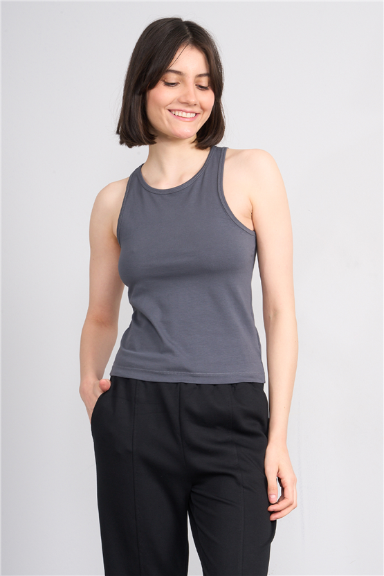 C.K Y26 8450 Fithit Byn B.Yk Kalın Askılı Rambo Atlet K.Gri