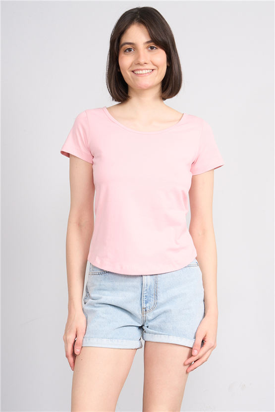 C.K Y26 8461 Fithit Byn U.Yk Penye Spagettı T-shirt Pudra