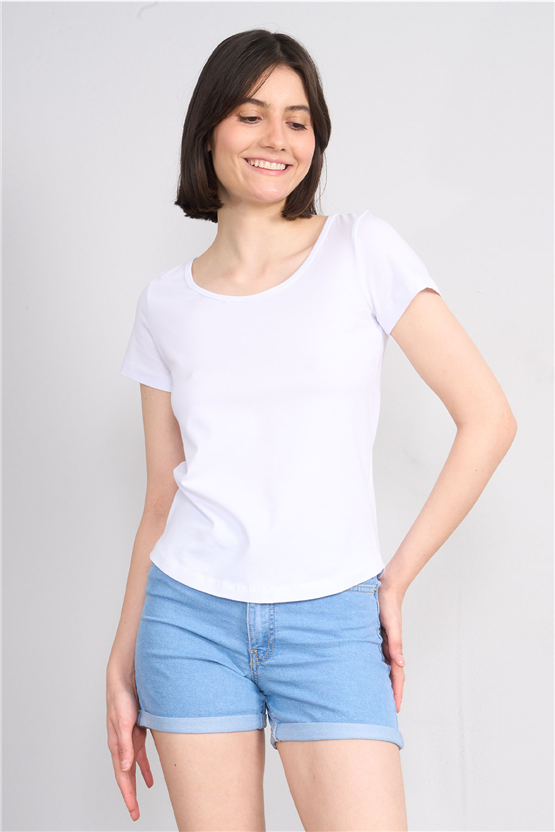 C.K Y26 8461 Fithit Byn U.Yk Penye Spagettı T-shirt Beyaz