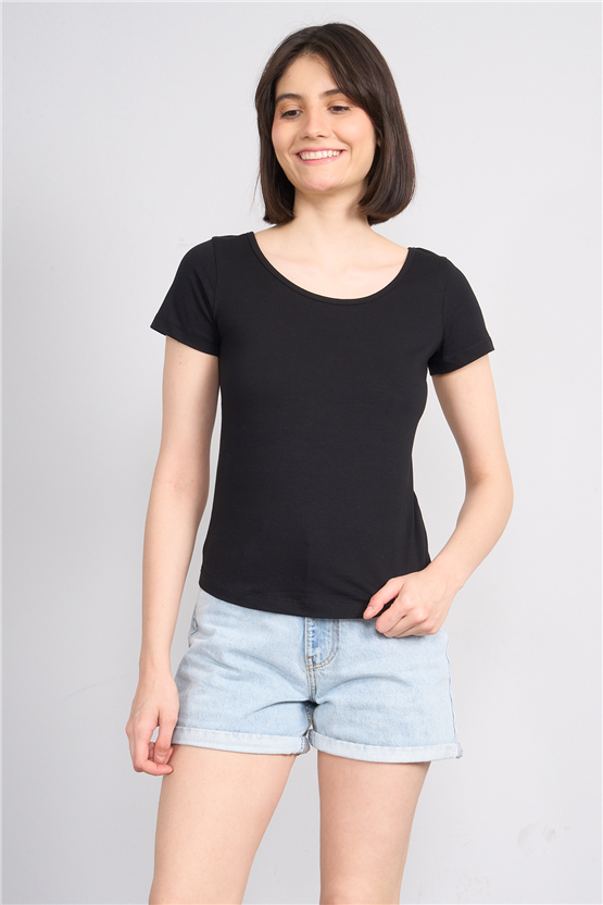 C.K Y26 8461 Fithit Byn U.Yk Penye Spagettı T-shirt Siyah