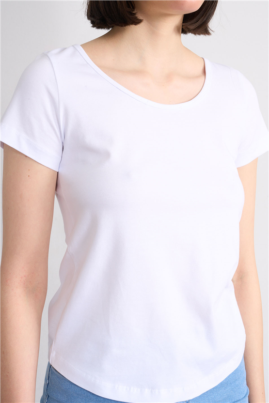 C.K Y26 8461 Fithit Byn U.Yk Penye Spagettı T-shirt Beyaz