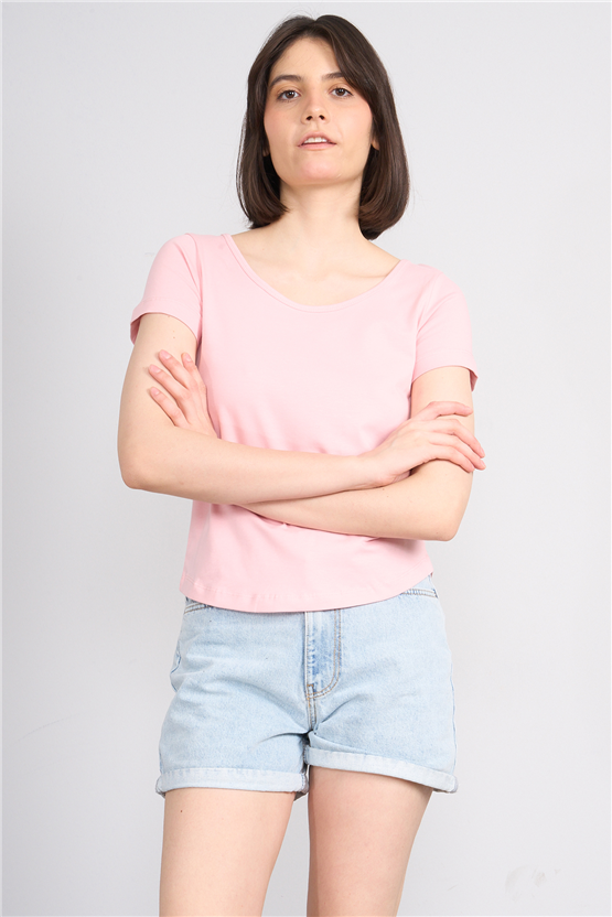 C.K Y26 8461 Fithit Byn U.Yk Penye Spagettı T-shirt Pudra