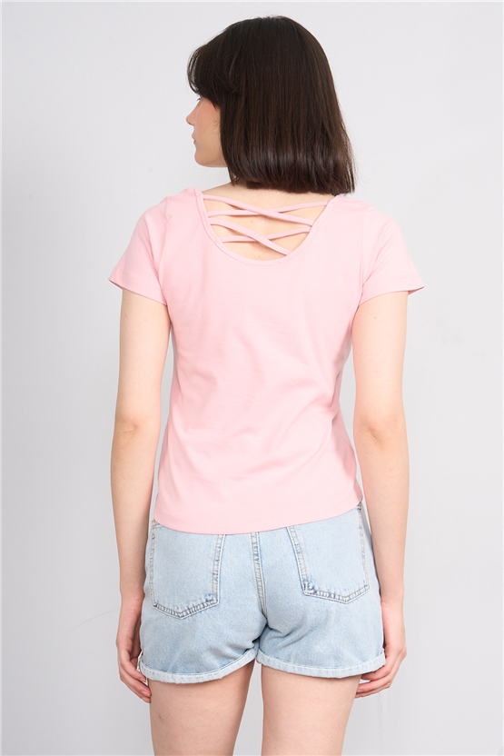 C.K Y26 8461 Fithit Byn U.Yk Penye Spagettı T-shirt Pudra