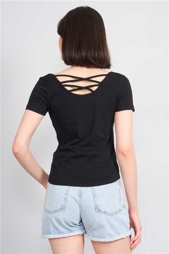 C.K Y26 8461 Fithit Byn U.Yk Penye Spagettı T-shirt Siyah