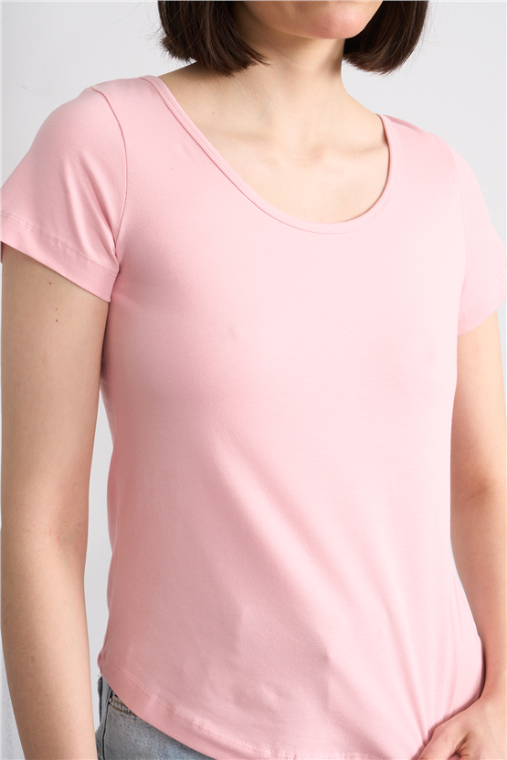 C.K Y26 8461 Fithit Byn U.Yk Penye Spagettı T-shirt Pudra