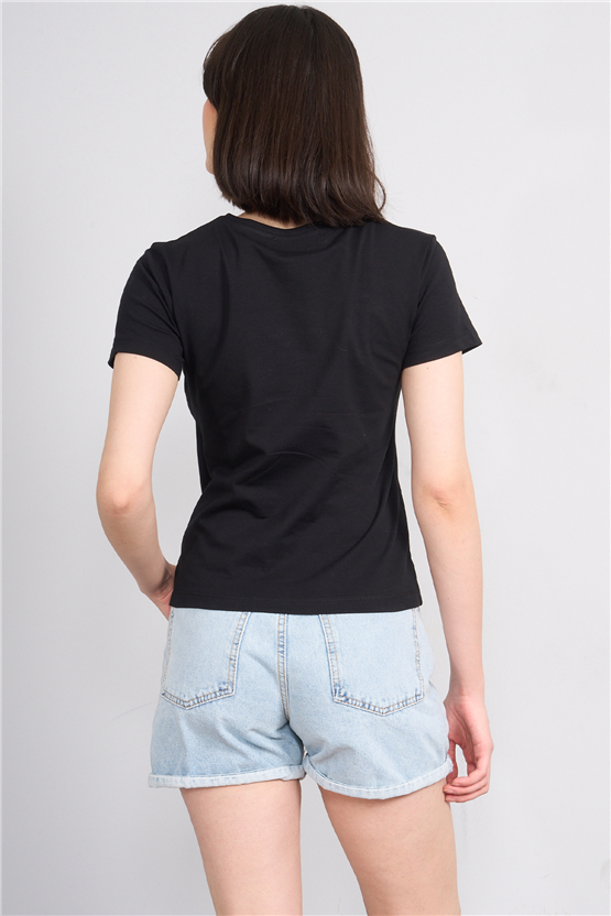 C.K Y26 8464 Fithit Byn U.Yk Penye Slimfıt T-shirt Siyah