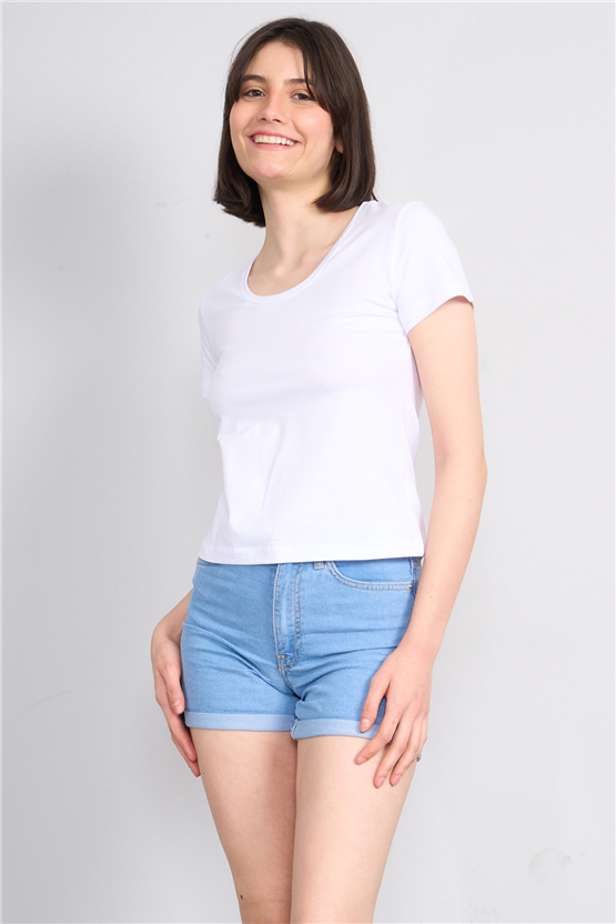 C.K Y26 8464 Fithit Byn U.Yk Penye Slimfıt T-shirt Beyaz